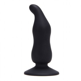 Чёрный анальный стимулятор BOTTOM BLACK CAP SILICONE - 11 см.