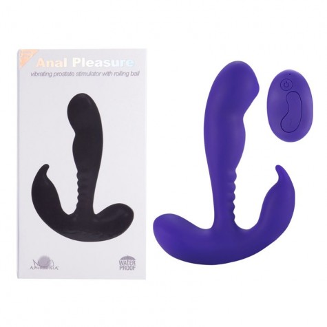 Фиолетовый стимулятор простаты Remote Control Prostate Stimulator with Rolling Ball - 13,3 см.