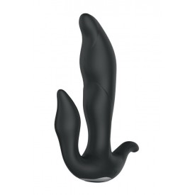 Черный вибратор N 35 RECHARGEABLE DUO VIBRATOR - 17,5 см.